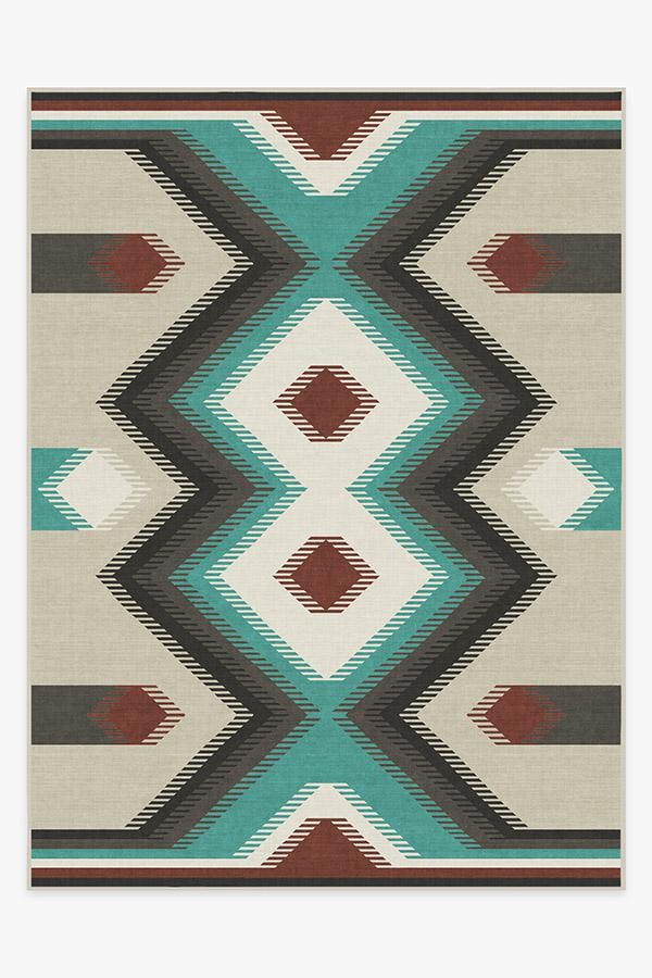 Anza Turquoise Rug 9'x12' | Stain-Resistant