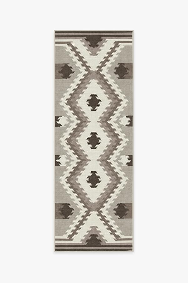 Anza Warm Grey Rug 2.5'x10' | Stain-Resistant