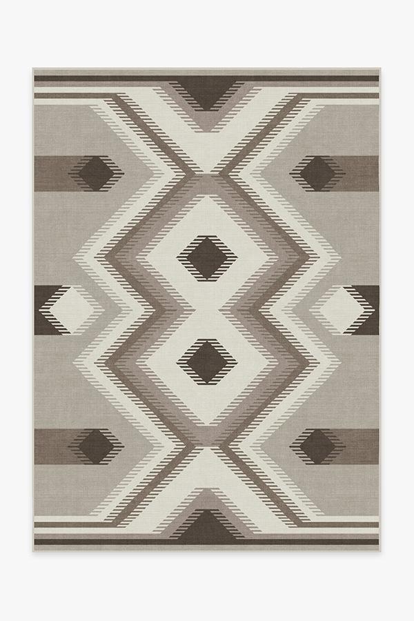 Anza Warm Grey Rug 5'x7' | Stain-Resistant