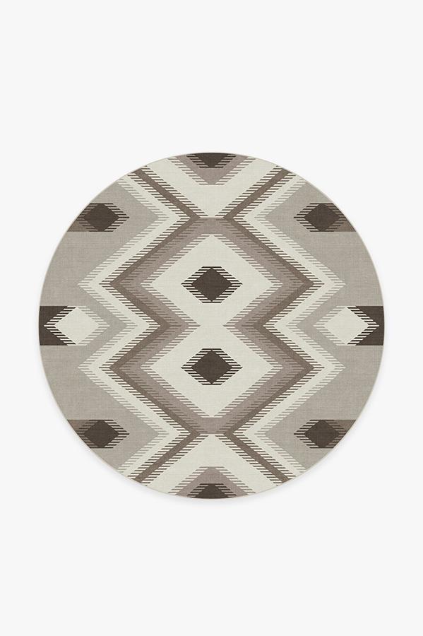 Anza Warm Grey Rug 6' Round | Stain-Resistant