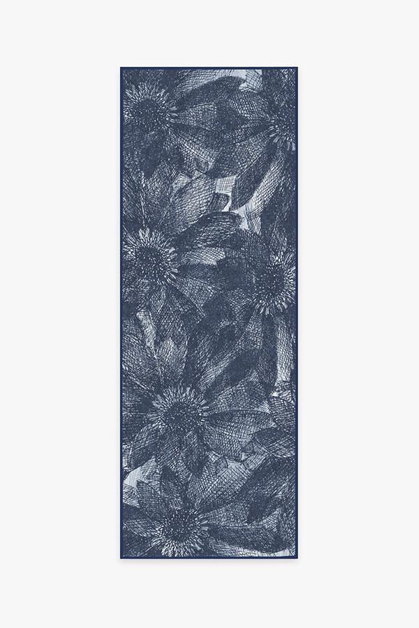 Aprilios Navy Rug 2.5'x10' | Stain-Resistant