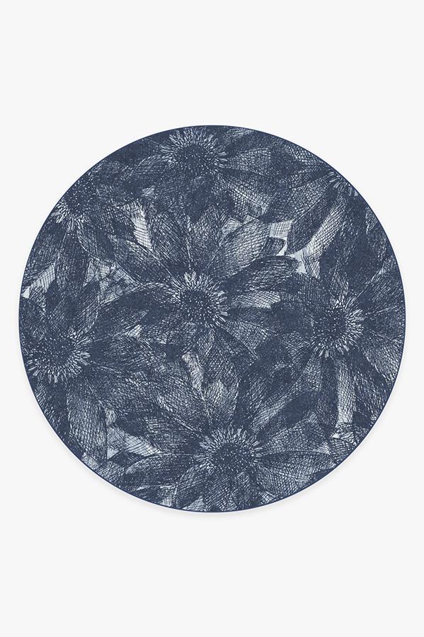 Aprilios Navy Rug 8' Round | Stain-Resistant