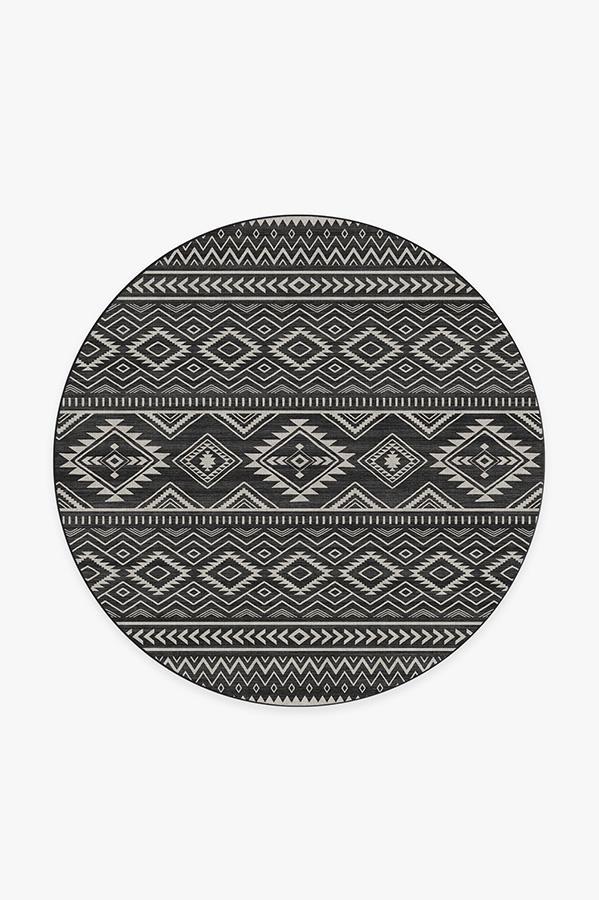 Arizona Black Rug 6' Round | Stain-Resistant