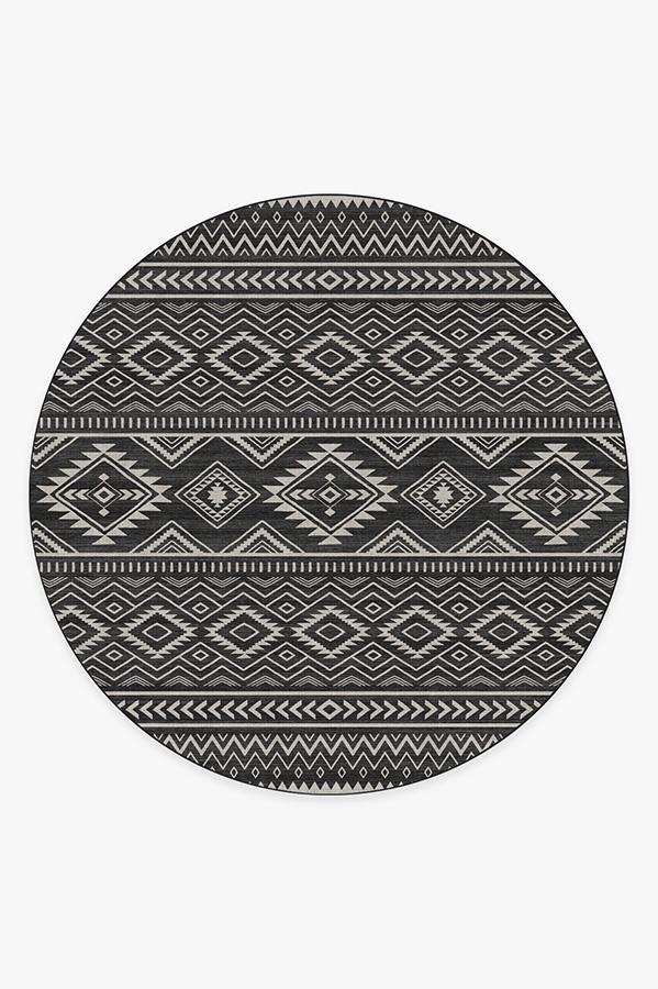 Arizona Black Rug 8' Round | Stain-Resistant