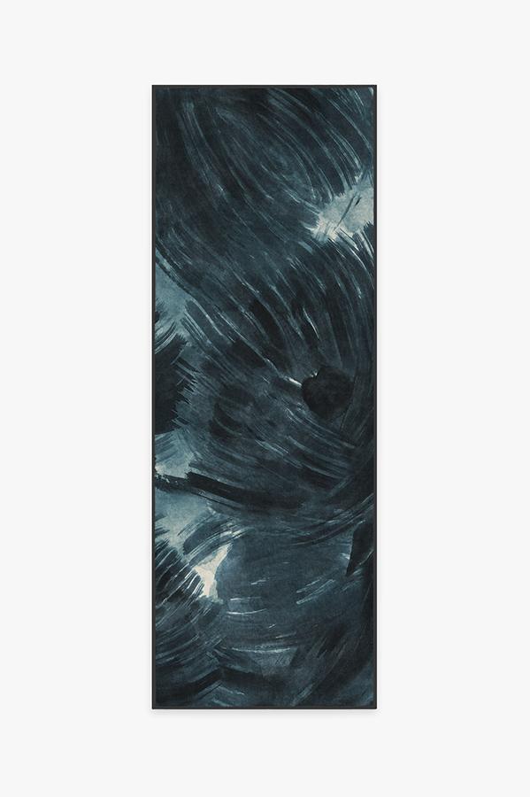 Aster Blue Rug 2.5'x7' | Stain-Resistant