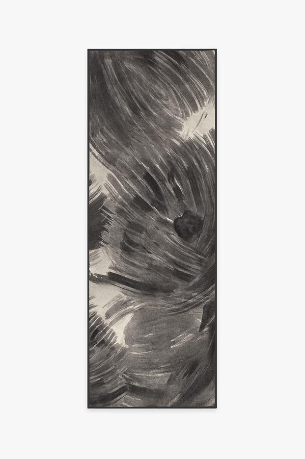Aster Charcoal Rug 2.5'x10' | Stain-Resistant