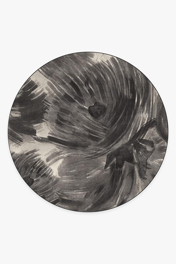 Aster Charcoal Rug 8' Round | Stain-Resistant