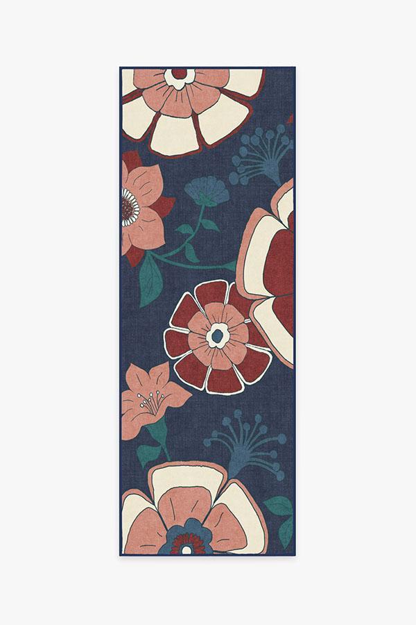 Audrey Navy Rug 2.5'x7' | Stain-Resistant