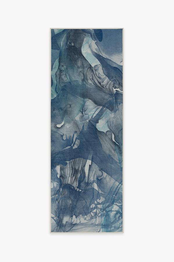 Aurora Space Blue Rug 2.5'x7' | Stain-Resistant