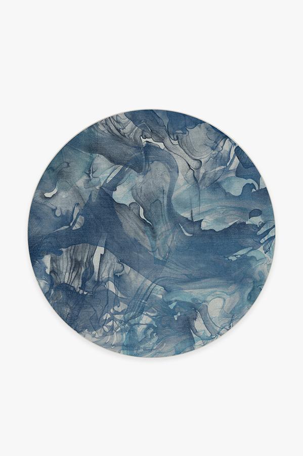 Aurora Space Blue Rug 6' Round | Stain-Resistant