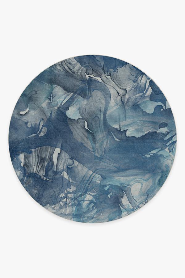 Aurora Space Blue Rug 8' Round | Stain-Resistant