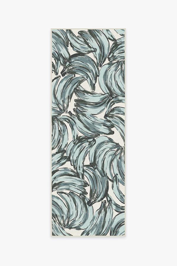 Bananas Blue Rug 2.5'x7' | Stain-Resistant