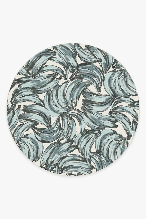 Bananas Blue Rug 8' Round | Stain-Resistant