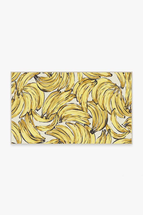 Bananas Yellow Rug 3'x5' | Stain-Resistant