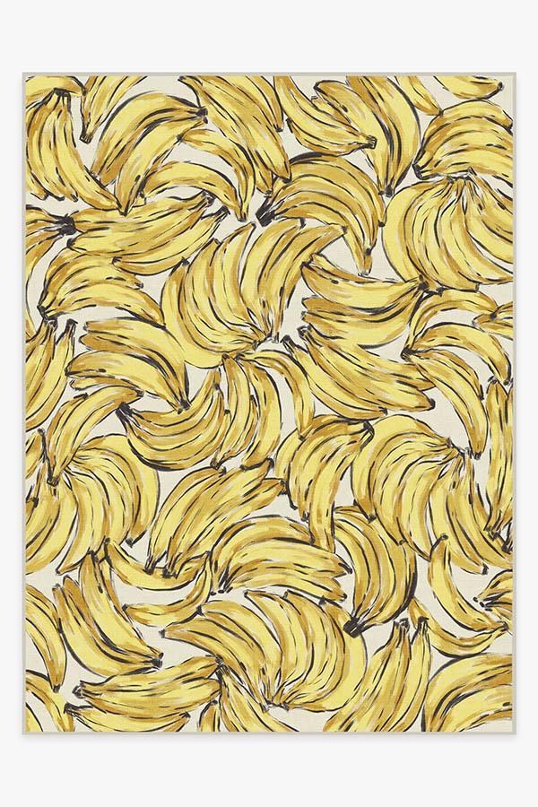 Bananas Yellow Rug 9'x12' | Stain-Resistant