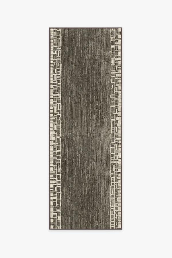 Beni Warm Grey Rug 2.5'x7' | Stain-Resistant