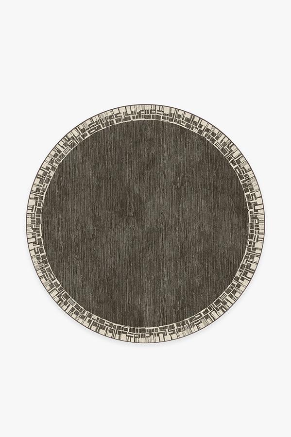 Beni Warm Grey Rug 6' Round | Stain-Resistant