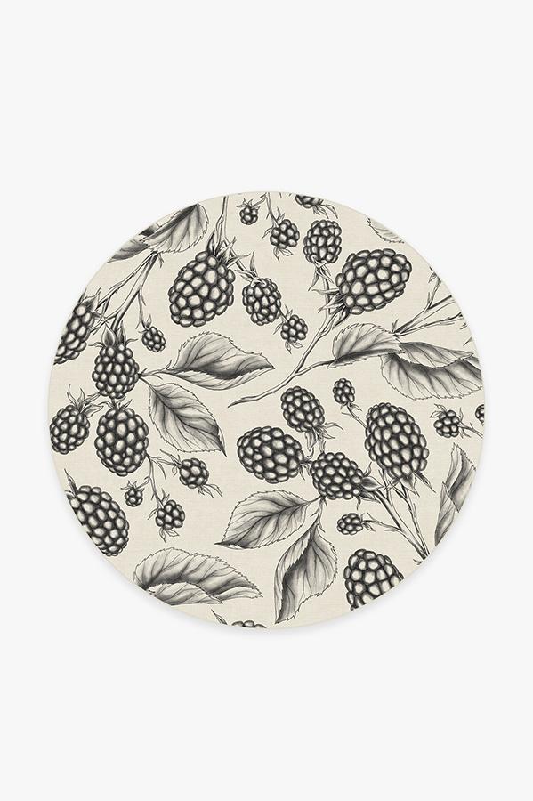 Berry Black Rug 6' Round | Stain-Resistant