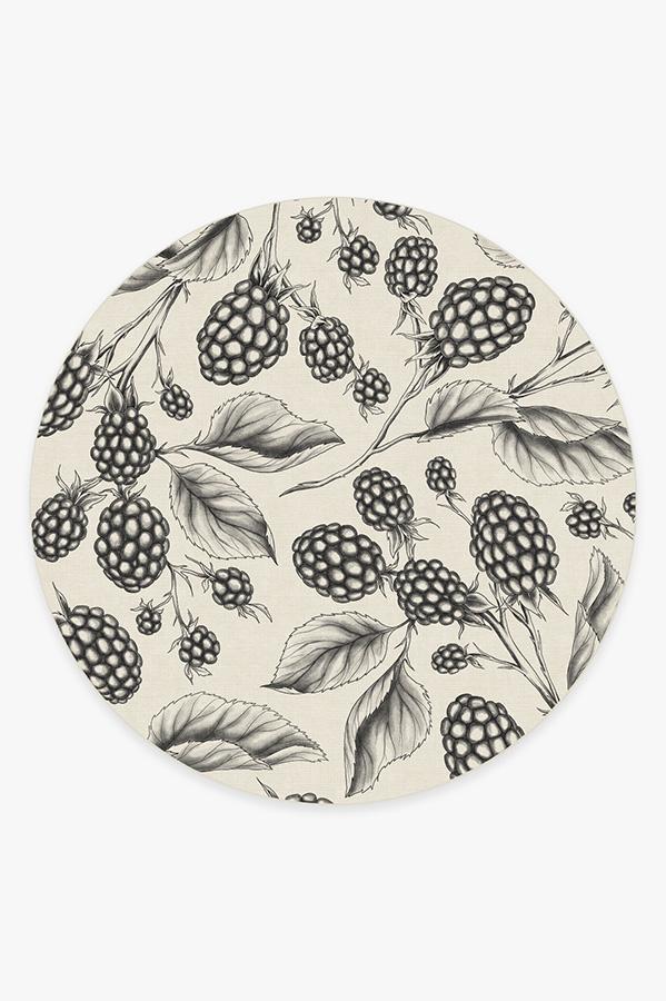 Berry Black Rug 8' Round | Stain-Resistant