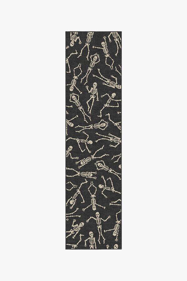 Bone Dance Black Rug 2.5'x10' | Stain-Resistant