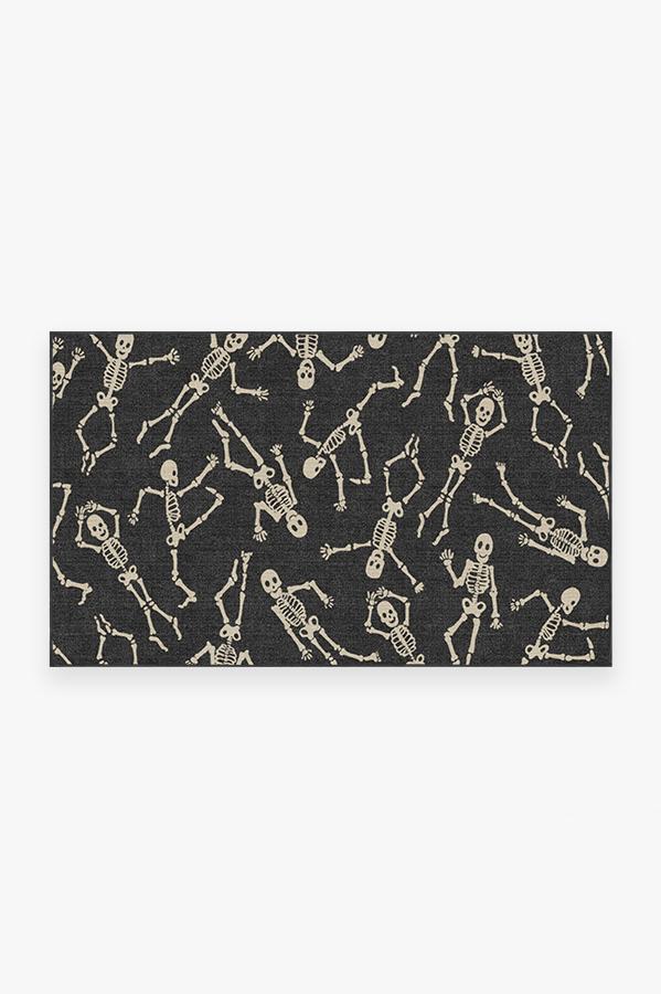 Bone Dance Black Rug 3'x5' | Stain-Resistant