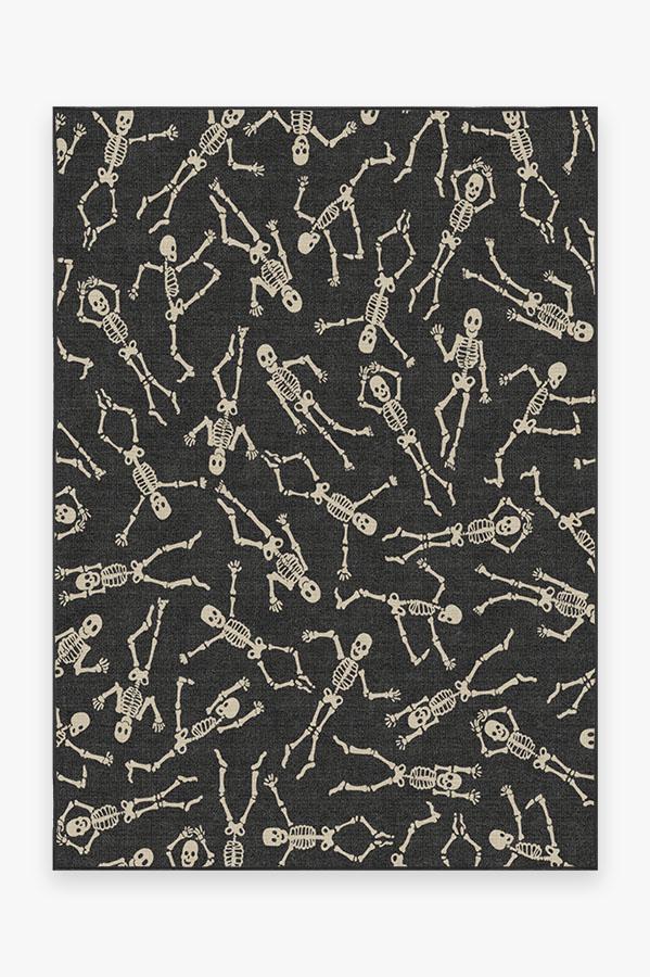 Bone Dance Black Rug 5'x7' | Stain-Resistant