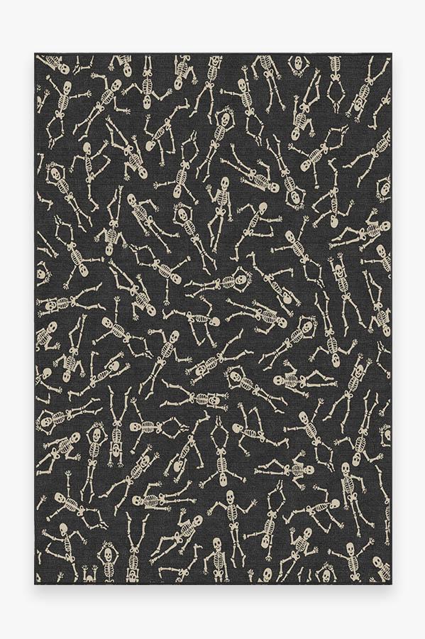 Bone Dance Black Rug 6'x9' | Stain-Resistant