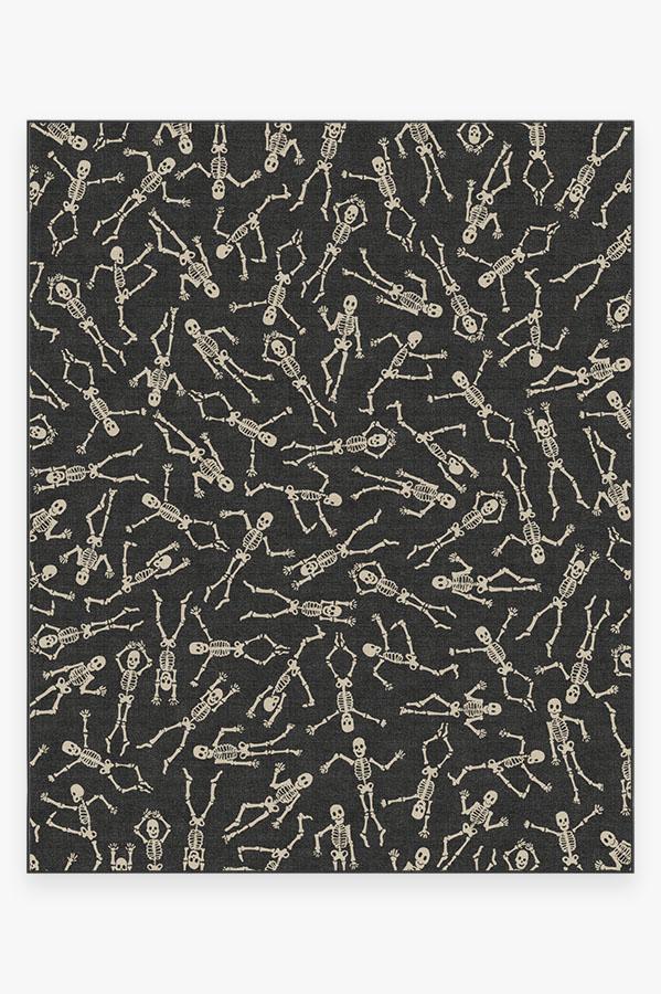 Bone Dance Black Rug 8'x10' | Stain-Resistant