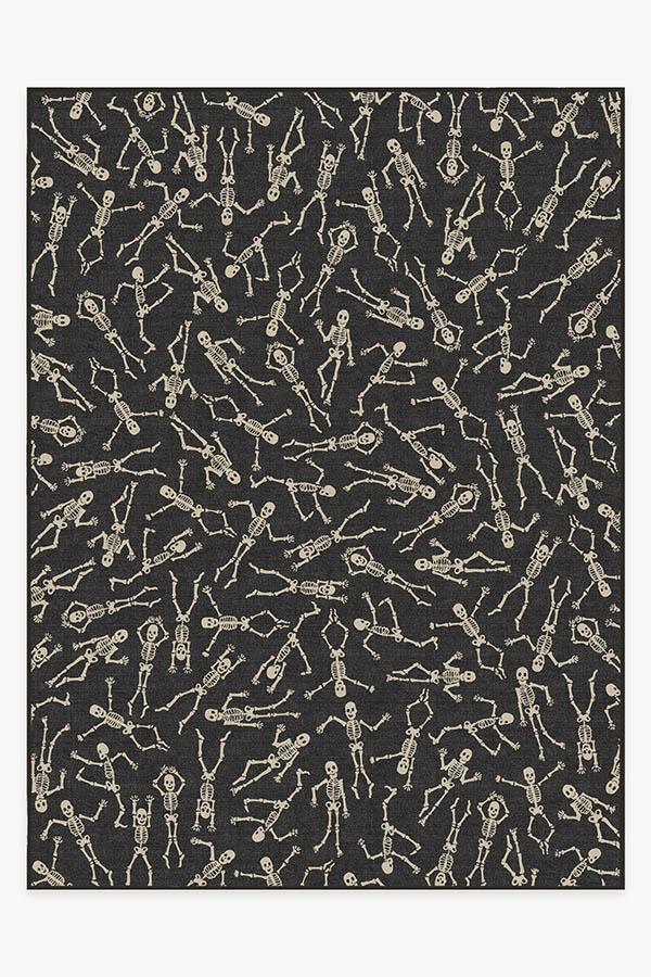 Bone Dance Black Rug 9'x12' | Stain-Resistant