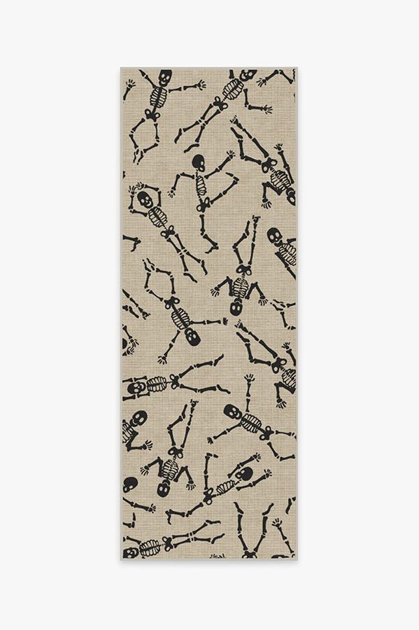 Bone Dance White Rug 2.5'x7' | Stain-Resistant