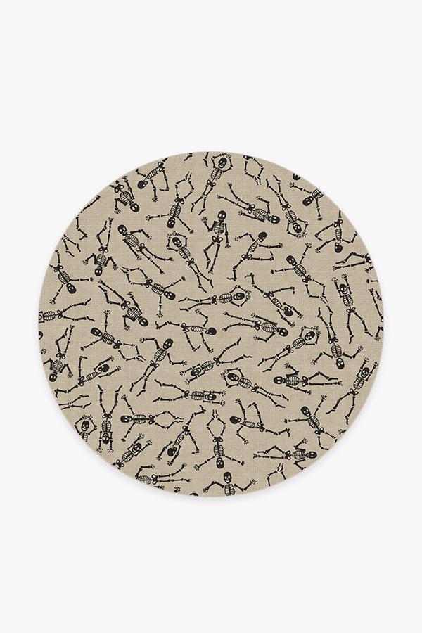 Bone Dance White Rug 6' Round | Stain-Resistant