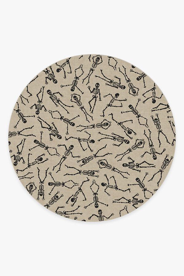 Bone Dance White Rug 8' Round | Stain-Resistant