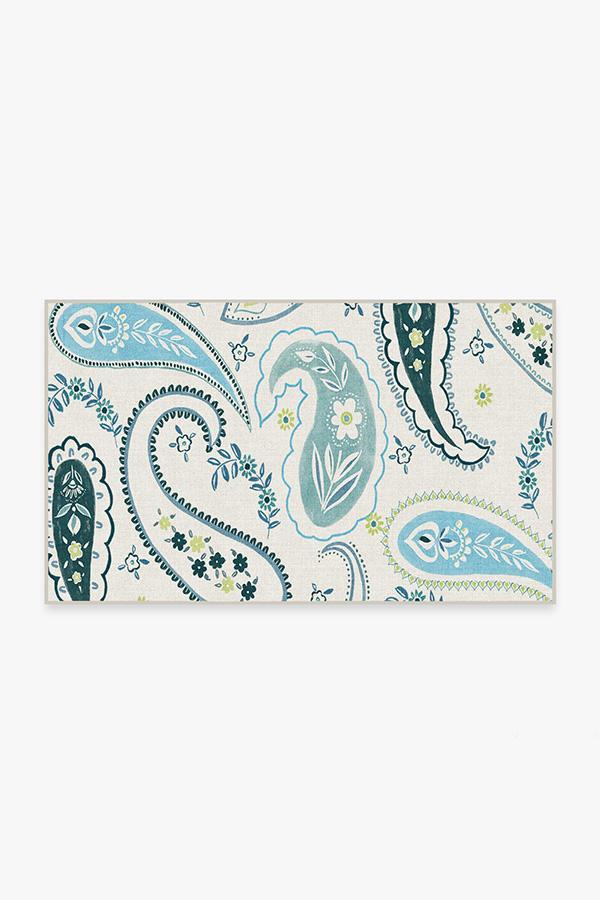 Boteh Blue Rug 3'x5' | Stain-Resistant