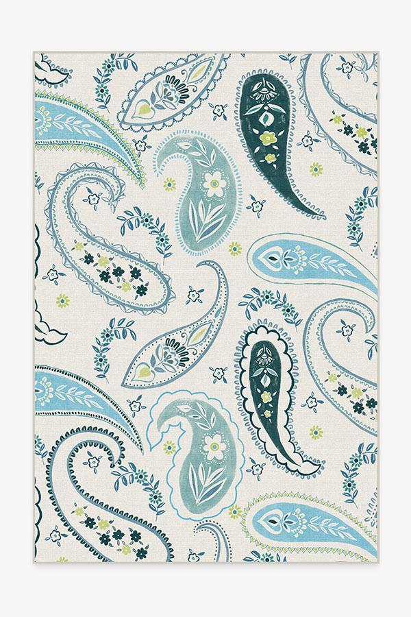 Boteh Blue Rug 6'x9' | Stain-Resistant