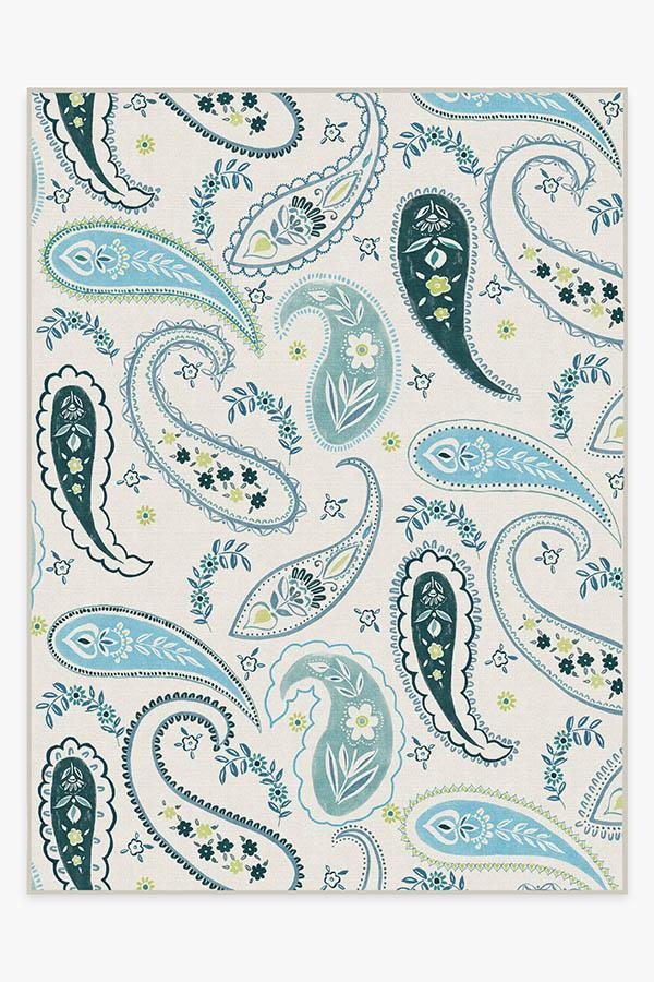 Boteh Blue Rug 9'x12' | Stain-Resistant