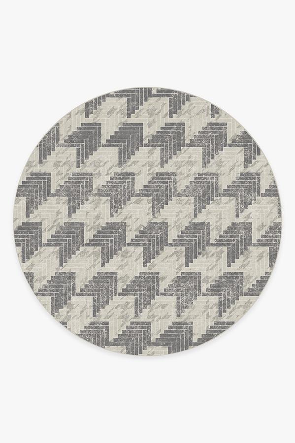 Broken Check Rug 8' Round | Stain-Resistant