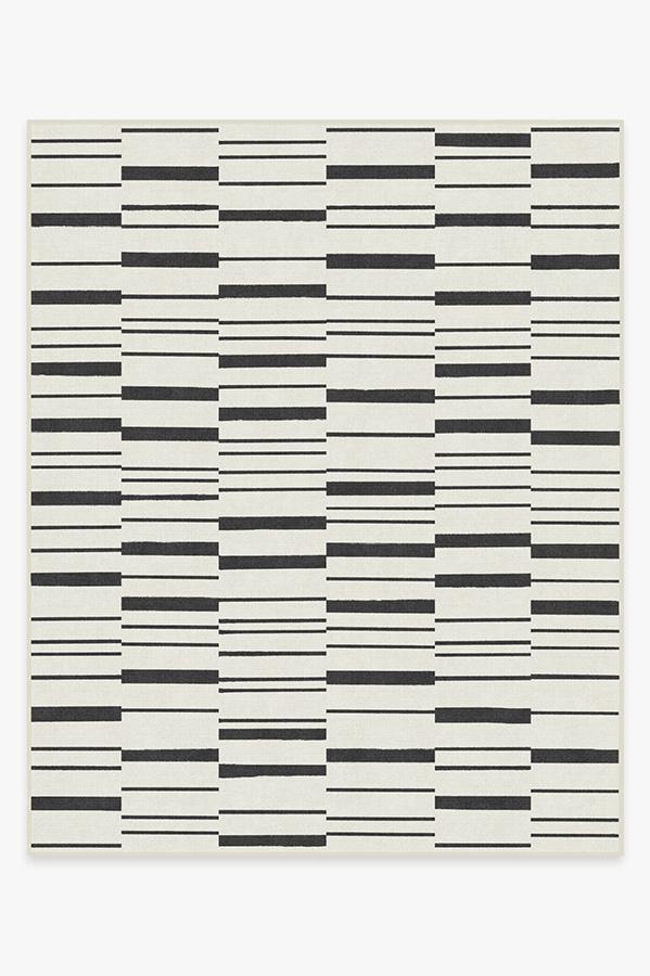 Broken Stripe Black Rug 8'x10' | Stain-Resistant