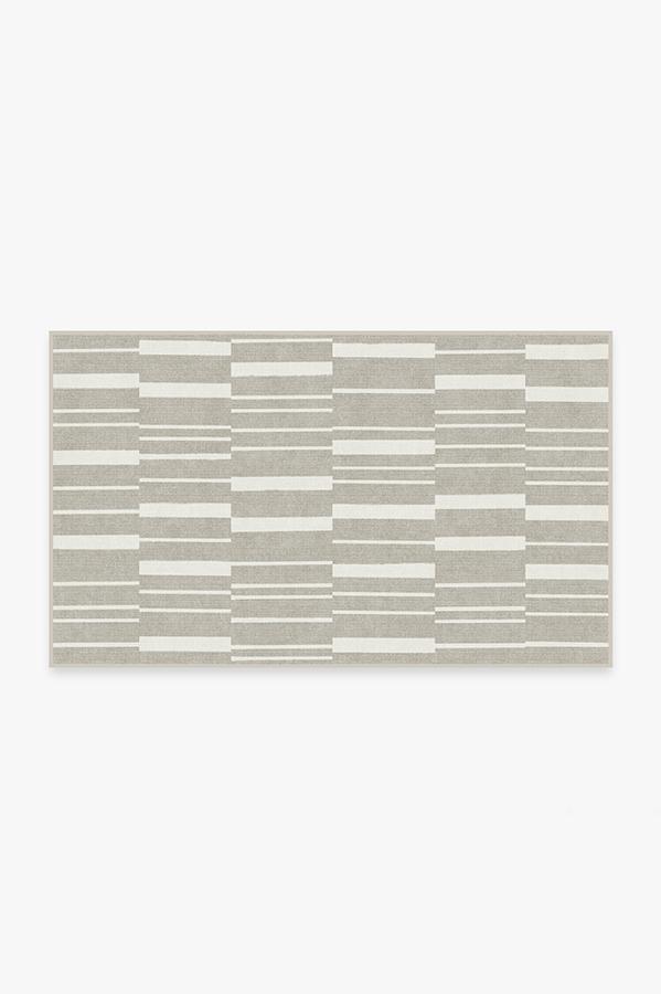 Broken Stripe Grey Rug 3'x5' | Stain-Resistant
