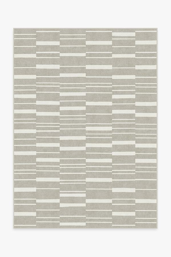 Broken Stripe Grey Rug 5'x7' | Stain-Resistant