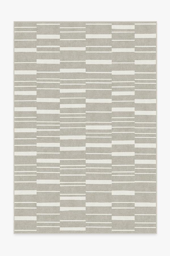 Broken Stripe Grey Rug 6'x9' | Stain-Resistant