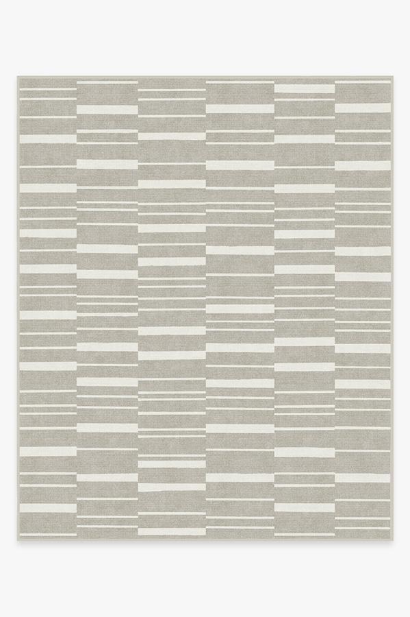Broken Stripe Grey Rug 8'x10' | Stain-Resistant
