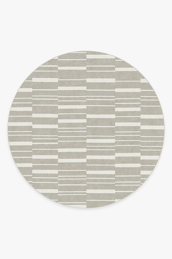 Broken Stripe Grey Rug 8' Round | Stain-Resistant