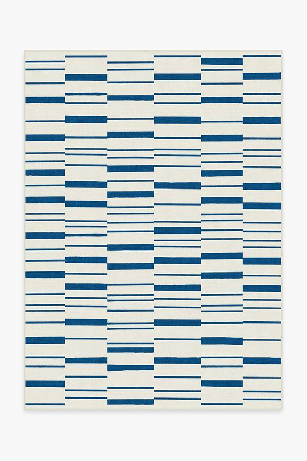 Broken Stripe Indigo Rug 5'x7' | Stain-Resistant