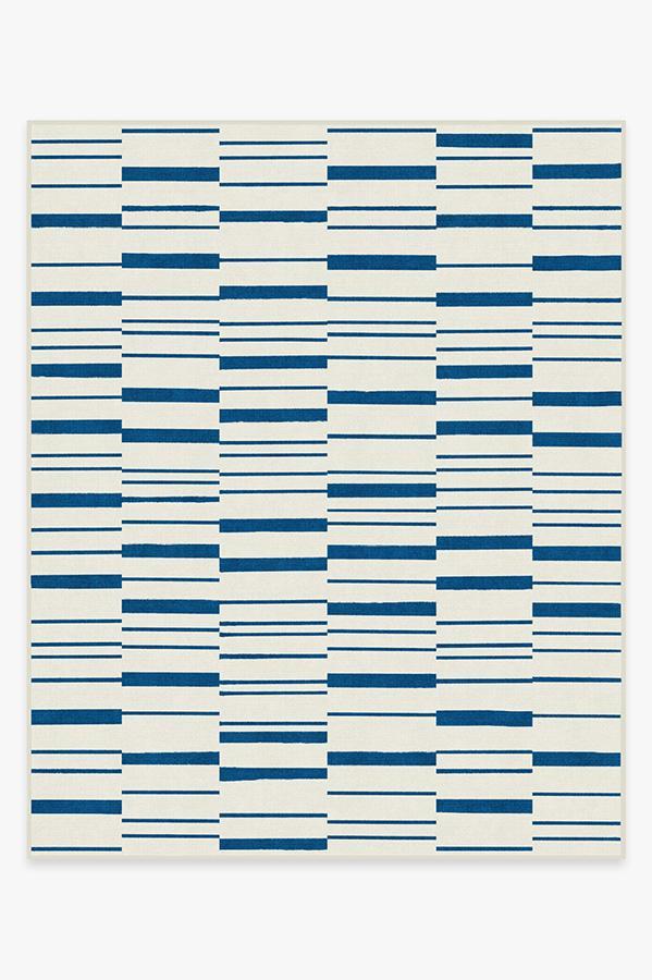 Broken Stripe Indigo Rug 8'x10' | Stain-Resistant