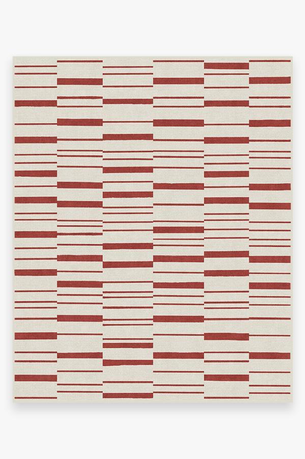Broken Stripe Red Rug 8'x10' | Stain-Resistant