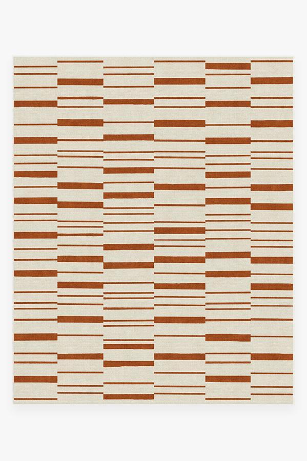 Broken Stripe Rust Orange Rug 8'x10' | Stain-Resistant