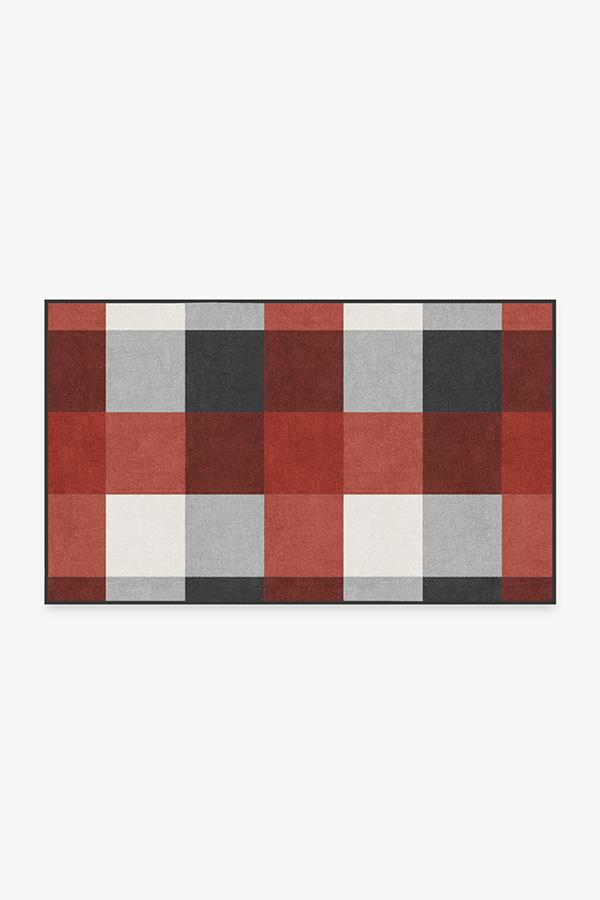 Buffalo Plaid Black & Red Rug 3'x5' | Stain-Resistant