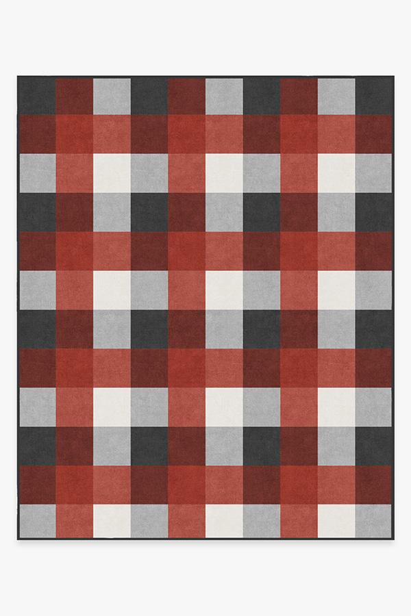 Buffalo Plaid Black & Red Rug 8'x10' | Stain-Resistant