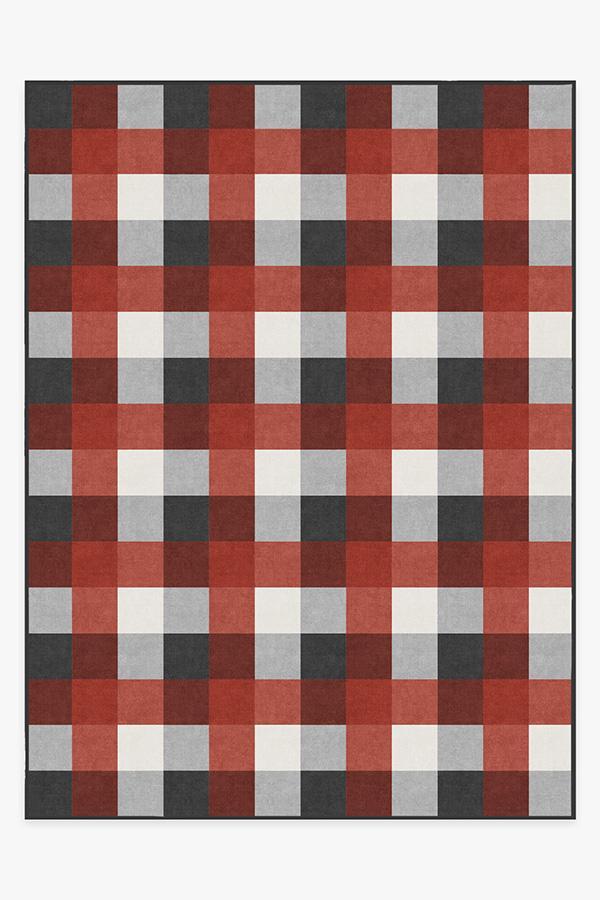 Buffalo Plaid Black & Red Rug 9'x12' | Stain-Resistant