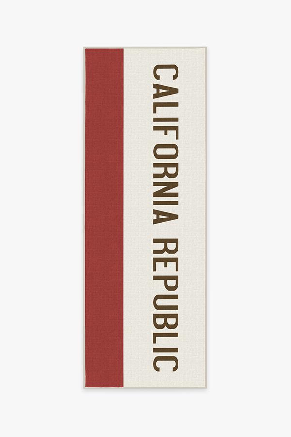 California Red Rug 2.5'x7' | Stain-Resistant